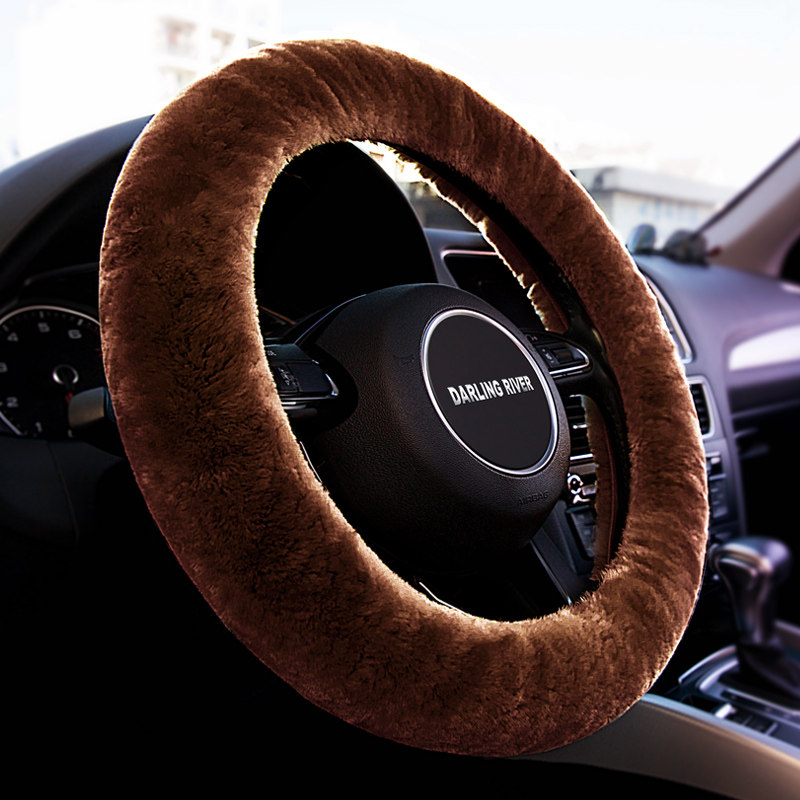 Audi A6LQ5L BMW 5 Series X3 Mercedes-Benz GLC260E300L pure wool car steering wheel cover plush handle cover