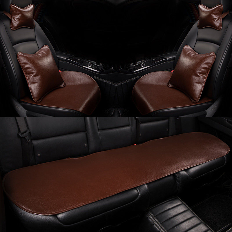 New type 2021 head buffalo leather car seat cushion single piece three-piece set of four seasons universal seat cushion leather without backrest