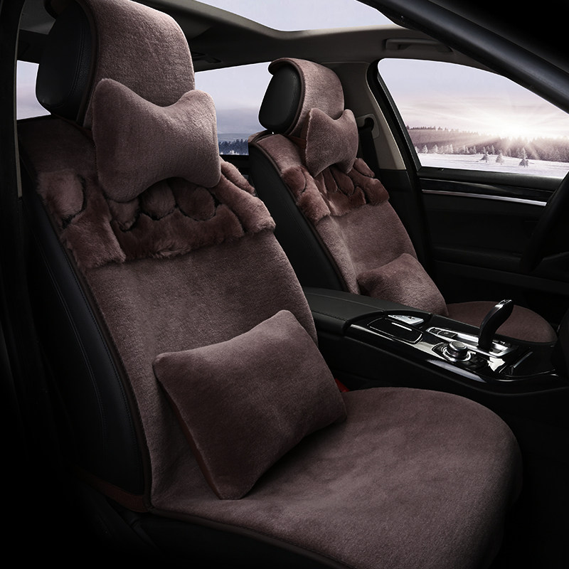 Winter Cashmere Car Cushion Audi A6Q5BMW5 Series X3 Benz GLC260E300L Wool Seat Cover Mat