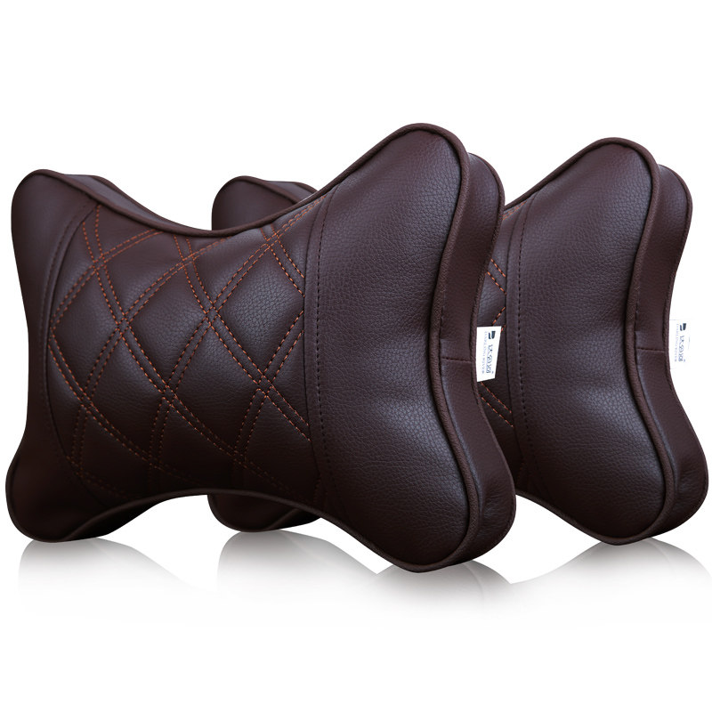 Leather car headrest 3D three-dimensional leather car headrest a pair of four-season general car supplies supermarket