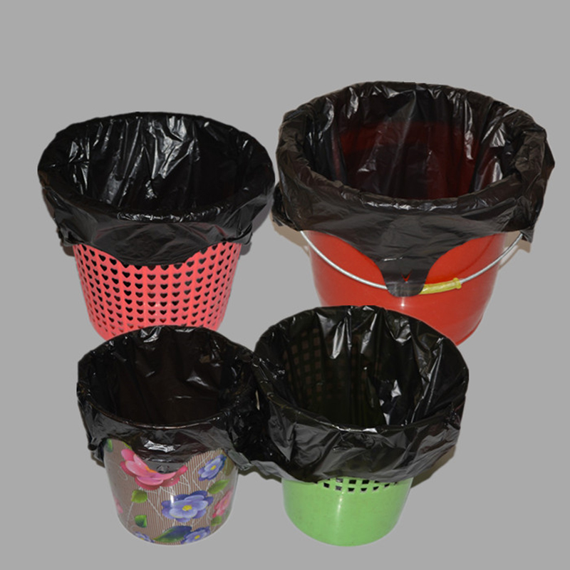 Household garbage bag thickened vest type household kitchen garbage bag black large portable plastic bag convenient bag