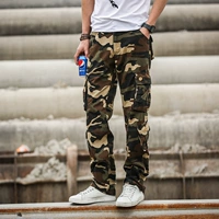 Демисезонные дорожные камуфляжные штаны, оверсайз, свободный прямой крой, большой размер