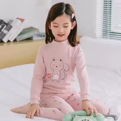 Girls ' autumn clothes sanitary pants pure cotton medium and large virgin girls warm cotton sweater Cotton children's underwear set spring and Autumn pajamas
