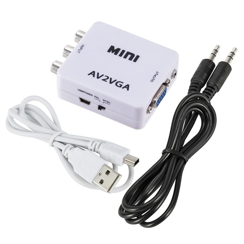 Video chuyển đổi AV sang VGA hộp set-top để theo dõi màn hình chuyển đổi màn hình bật vga xem TV - TV tivi 70 inch