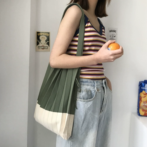 Брендовая небольшая дизайнерская трикотажная складная сумка на одно плечо, Южная Корея