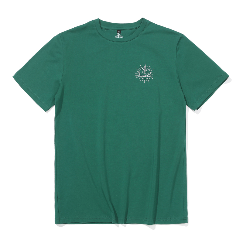 Men's Yoga T-Shirt | Gaia Iyengar Yoga Original Round Neck Pure Cotton Men's Yoga Short Sleeve Christmas Green