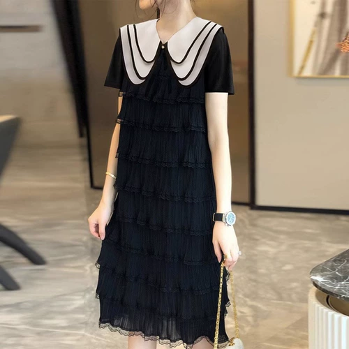 Черная кукла, платье, большой размер, новая коллекция, кукольный воротник, подходит для полных девушек, изысканный стиль, в западном стиле