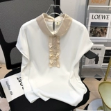 Летняя шифоновая футболка, ретро рубашка, большой размер, в западном стиле, подходит для полных девушек, по фигуре, короткий рукав