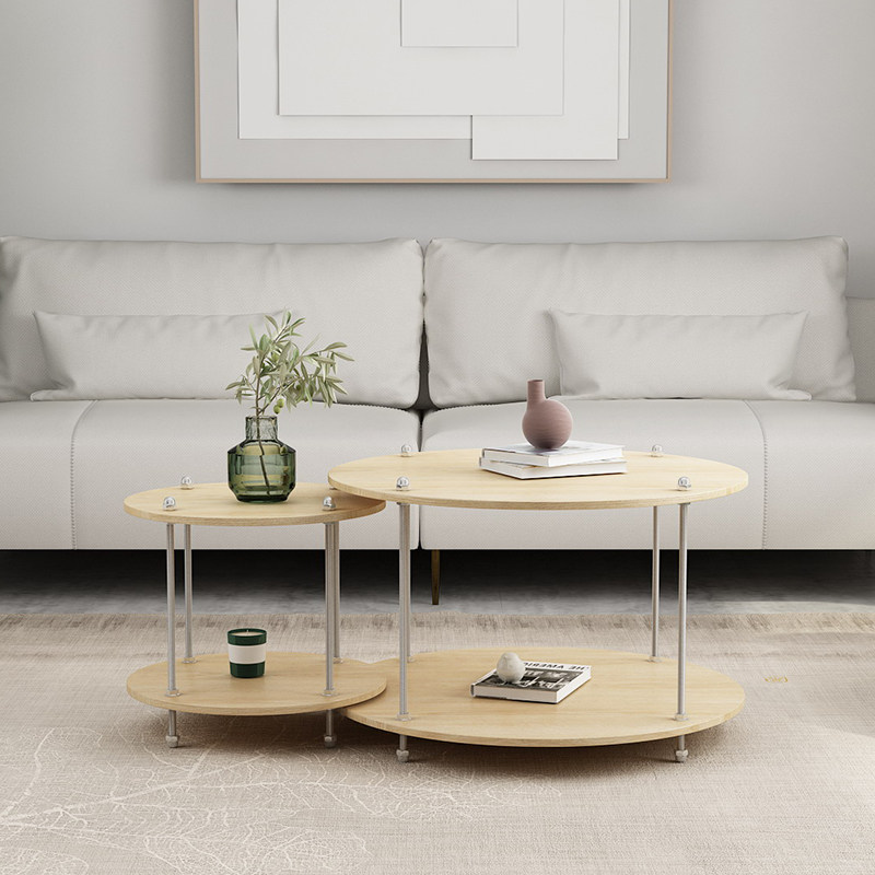 Design wind net red coffee table combination small side table double-layer rack set Nordic homestay diy can be customized simple