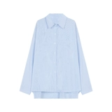 Дизайнерская летняя рубашка, куртка для отдыха, тренд сезона, воротник поло, защита от солнца, длина миди