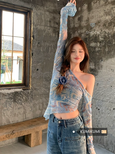 Ретро осенний приталенный лонгслив, в американском стиле, защита от солнца