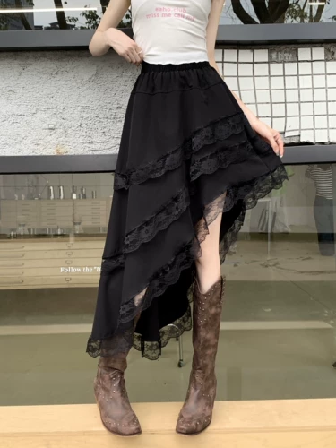 Дизайнерская белая кружевная летняя приталенная юбка, тренд сезона, высокая талия, А-силуэт