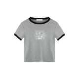 Короткая летняя приятная телу футболка с коротким рукавом, городской стиль