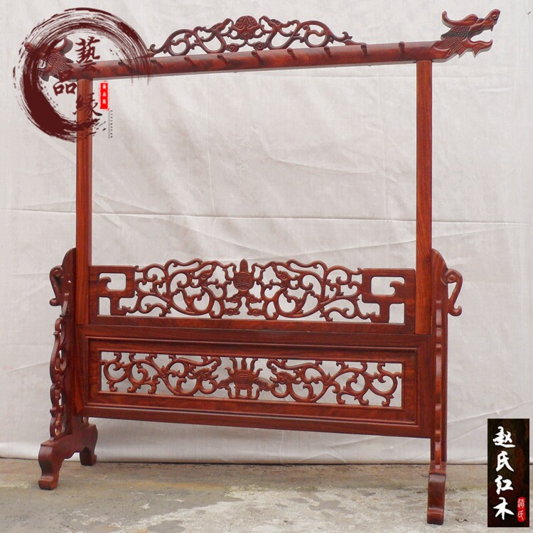 Mahogany brush holder solid wood brush holder extra large ebony carved dragon detachable pen holder pen hanging four treasures of the study