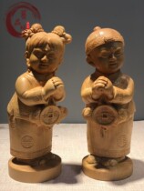 Cliff cypress boxwood carving wedding souvenirs loving old couples and old wives grow old together to the old golden boy and jade girl ornaments