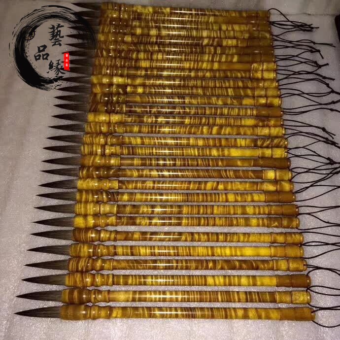 Jinsinan Xiaoye Zhennan dead wood old material full of water wave wolf hair brush retro four treasures calligraphy gift