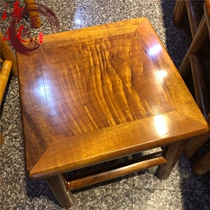 Authentic Sichuan golden nanmu rich stool small leaf Zhennan stool old material golden nanmu solid wood stool chair bench