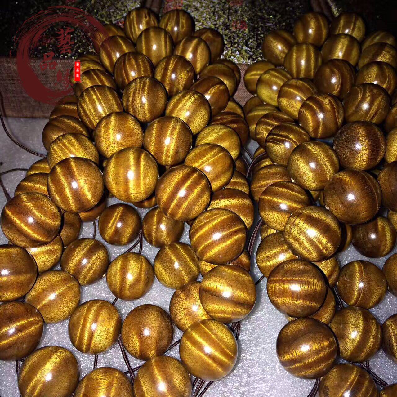 Authentic Sichuan Xiaoye Zhennan Buddha Beads Bracelet Gold Silk Phoebe Bracelet Necklace Men's and Women's Boutique Hand-polished