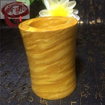 Golden silk nanmu pen holder big leaf gold silk nanmu pen holder study four treasures craft gift comparison whole material solid wood pen holder