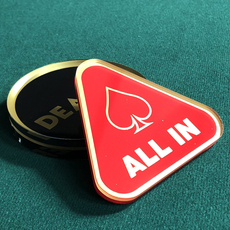 Фишки 【星扑克】德州扑克专用庄码、dealer allin套装（黑金）