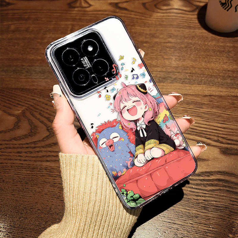 Suitable for Xiaomi 17Promax Phone Case, Singing Aniya 15/14/13 Ultra Transparent 12Pro Female Model 11 New Cute Spy Play House Civi5Pro Girl Anti-Drop Soft Case