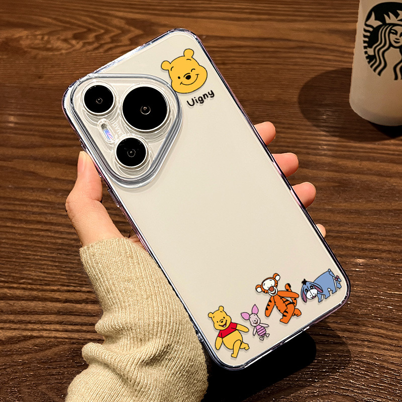 Suitable for Huawei Pura90/80 Phone Case Winnie the Pooh Simple Cartoon Promax Transparent Ultra Dingqiao 70 New Model for Women 60Art Stylish 50E Soft Case 40 Cute for Men Huawei Premium Case