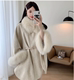 ລະດູໃບໄມ້ຫຼົ່ນແລະລະດູໜາວປີ 2023 ຮູບແບບໃໝ່ຂອງ Fox fur fur collar high-end cashmere cape shawl coat double-sided woolen coat for women