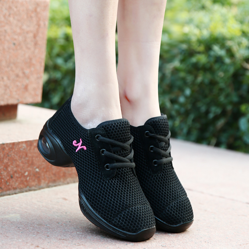 Niuba Square Dance Shoes 2019 New Mesh Autumn Women's Middle School Heel Soft Sneakers Modern Dance Shoes Dance Shoes