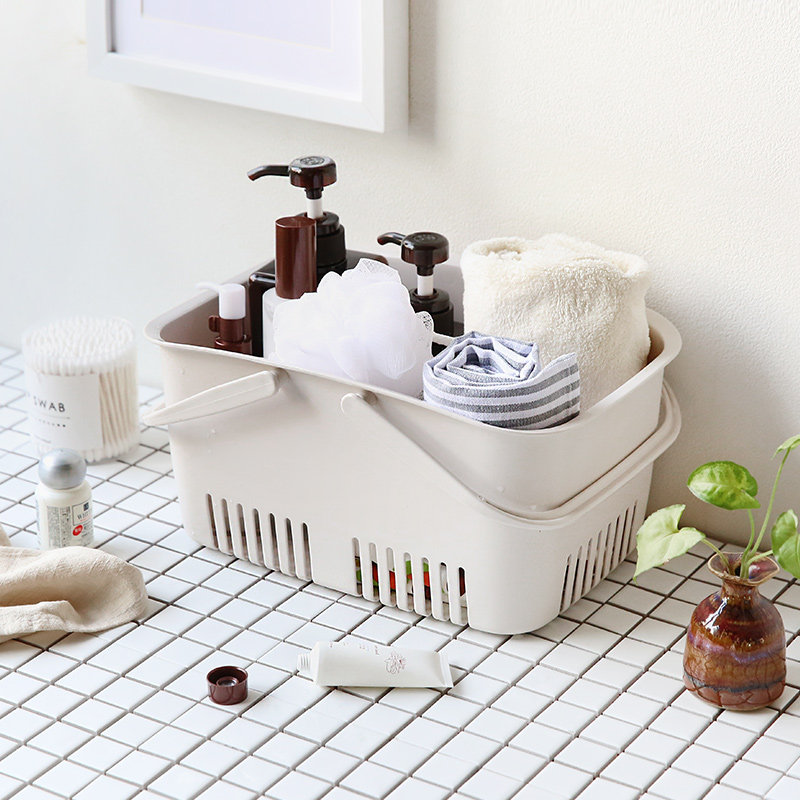 Lobe Bathing Blue Bathing Basket Handheld Bathroom Bathing Dirty Clothes Basket Containing Basket Mini Plastic Small Basket