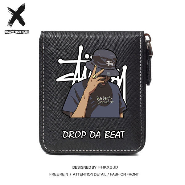 Hip Hop Personality Creative Tide Card Youth Teen Student Wallet Boys Short with Laced High School Students High School Students