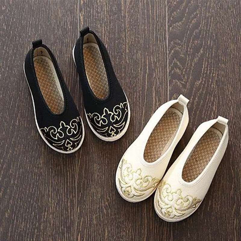 Boys' embroidered shoes children's retro Chinese style Hanfu ancient costume old Beijing cloth shoes ancient style performance baby performance shoes