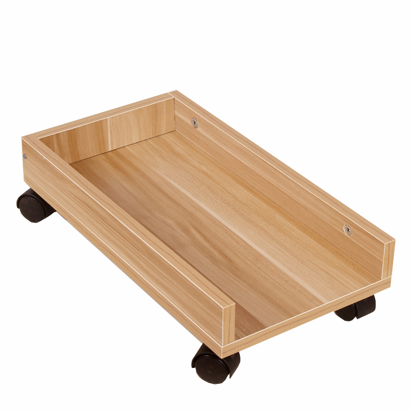 Host Trailer with Railway Desktop Computer Tools Mobile Chassis Tray Wooden Case Cabinet