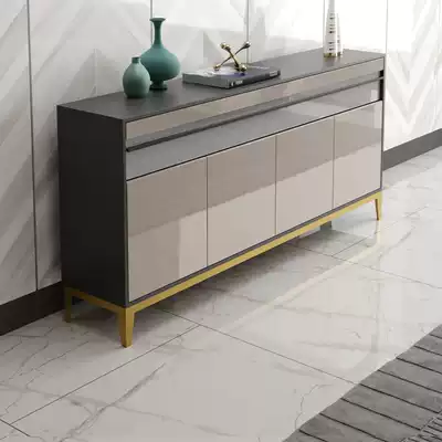 Light luxury marble dining side storage cabinet modern simple living room multifunctional solid wood tea cabinet Nordic bowl cabinet customization