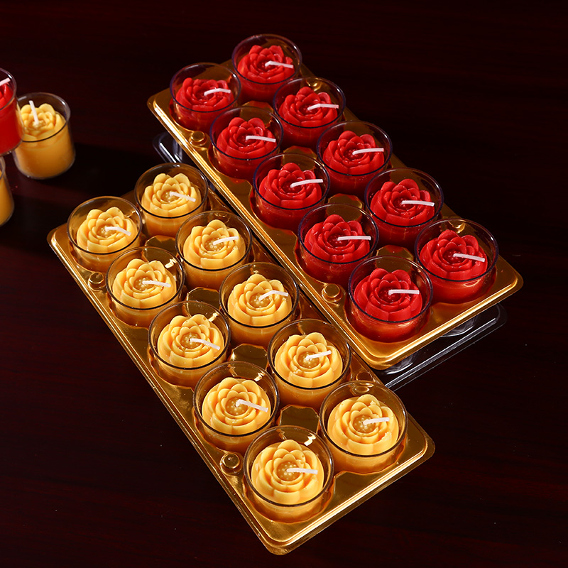 8 hours Xiaowang candle for Foghee Oil candle Buddha Former Lotus candle lamp Home Smoke-free fragrant candle red