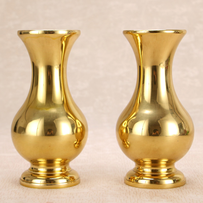 Buddha's former Guanyin vase pure copper for Buddhist vegan surface inserts vase Home small number of worshidworshidworshidworshidvases a pair of vases