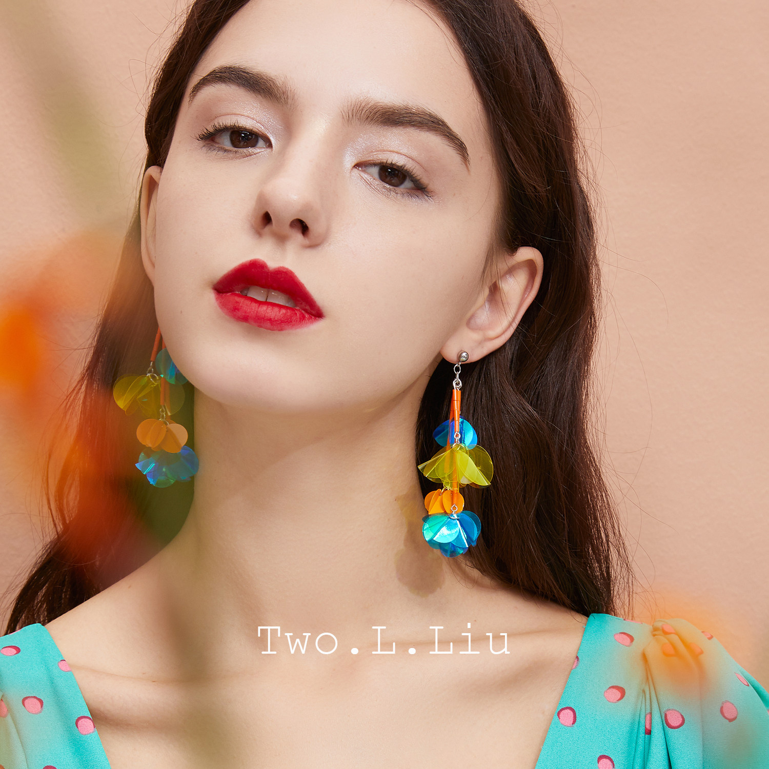 Two L Liu Color Earrings Female Colorful Ball Original Design Personality Summer Little Fresh Resort Ear