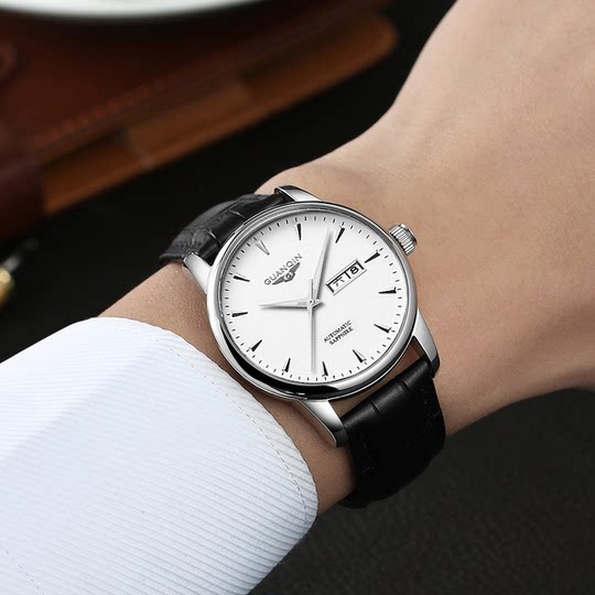 瑞士十大冠琴品牌手表男士全自动机械表真皮带防水夜光商务时尚潮