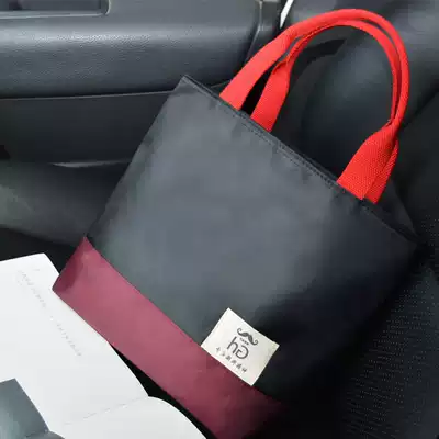 Bento bag handbag Korean waterproof and oil-proof large bento bag bento with tote bag Rice bag Bento bag female