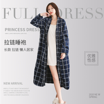 Zipped Pajamas Woman Flannel Velvet Autumn Winter Thickened Bathrobe Mens Lovers Morning Robes Big Code Loose home Sleeping Clothes