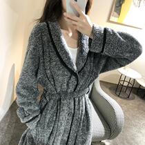 Sleeping robe thickened lovers Coral Suede Winter Plus Suede Lengthened men and women Bathrobes Light and luxurious overweight Warm Family Clothing
