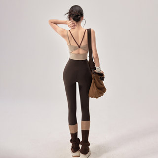 Women's shockproof back-beautifying sports vest fitness two-piece set