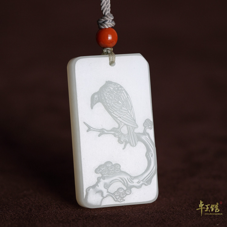 (Zhuoyu Pavilion) visionary Xinjiang and Tian Yuseed Fatty White Hawk pendant Xie Jedi