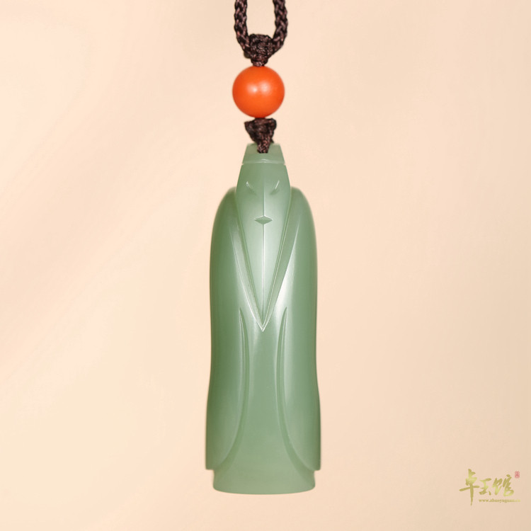 (Zhuoyu Pavilion) Weng Zhong Hetian jade Russian jasper powder Qinghan eight knife antique pendant Li Zhuo's works