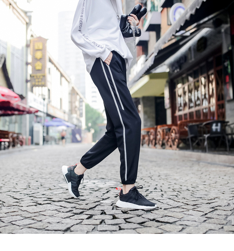 Quần harem size lớn mùa thu và đông nữ lỏng lẻo miệng sinh viên quần thể thao béo mm hoang dã chín quần thường quần jean lửng nữ