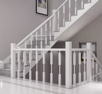 Duplex solid wood stair handrails simple indoor protective railings modern indoor loft wrought iron columns light luxury fences