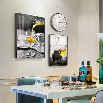Dining table decoration painting dining room wall decoration clock mural painting three-piece wall clock home dining hall hanging painting