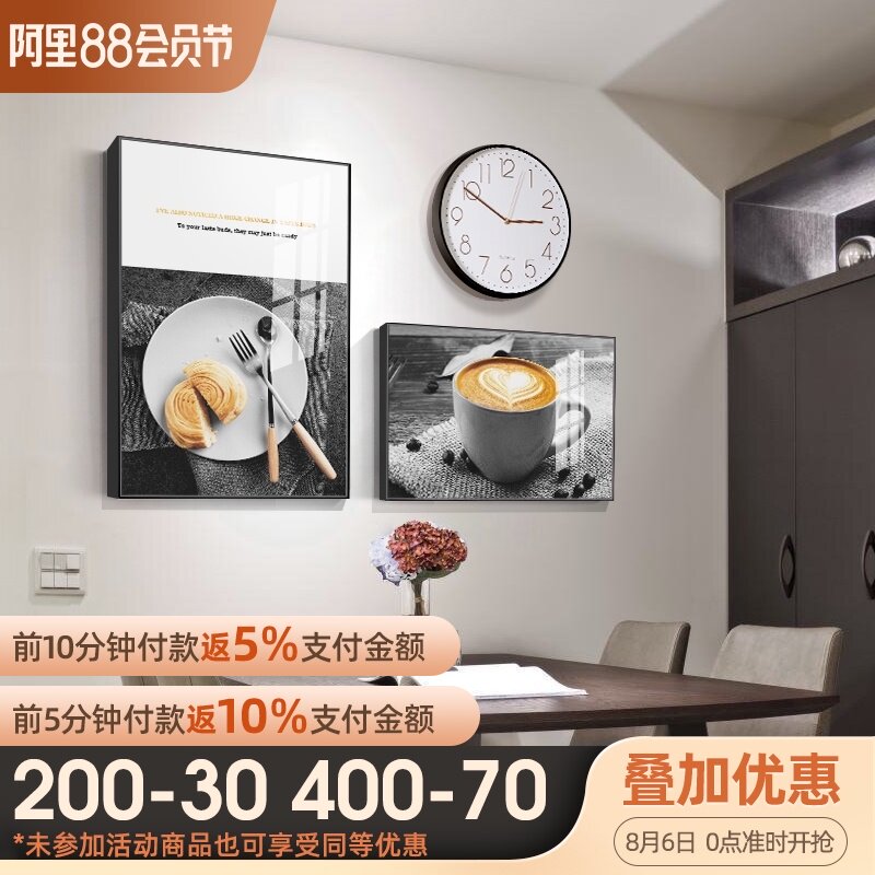 Dining room Dining room decorative painting Nordic dining room background wall Modern simple meter box hanging painting mural high-end light luxury GD