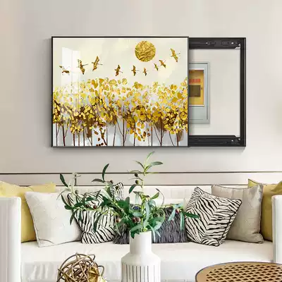 Meter box decorative painting punch-free distribution box switch main switch occlusion hanging painting abstract living room mural can be pushed and pulled