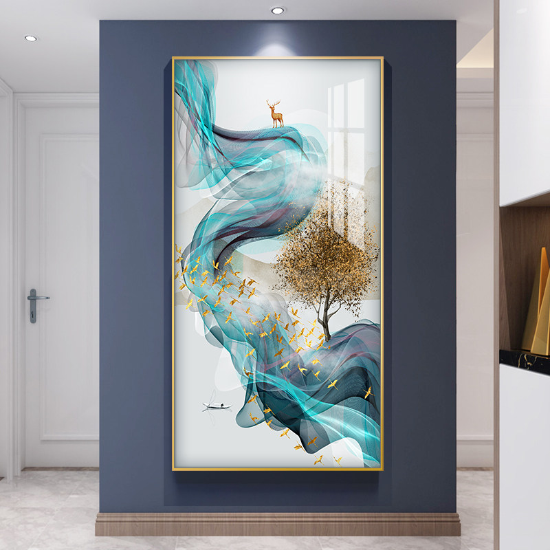 Xuan Guan Decoration Painting Corridor End Fresco Aisle Light Extravagant and Extravagant Landscape landscape Landscape Hang Painting Deer minimalist Hyundai