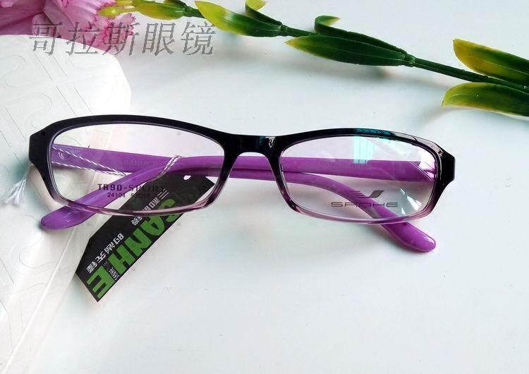 sanhe eye frame female asymptotic purple black small narrow frame 24104 mirror frame fashion ultra light height myopia matching glasses